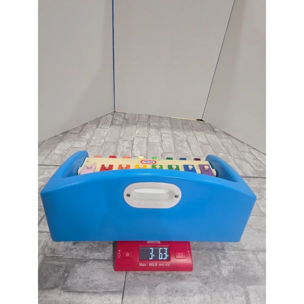Vtg 1985 Little Tikes Kid Tap a Tune Blue Xylophone Keyboard Music Piano VIDEO